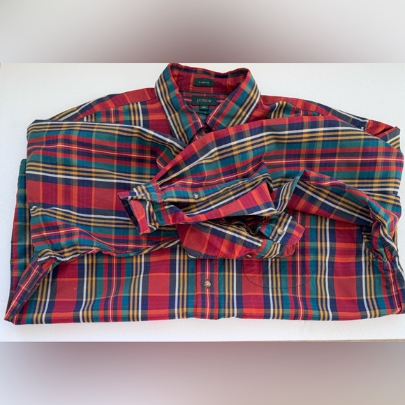 J. Crew Other - J CREW GIANT FIT PLAID OXFORD BUTTON DOWN
